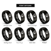 font options for inside engraving on black exhaust tip rings