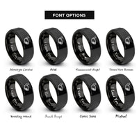font options for inside engraving on black exhaust tip rings