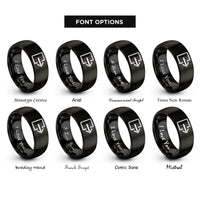font options for inside engraving on black exit arrow rings