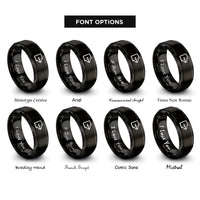 font options for inside engraving on black exit arrow rings
