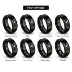 font options for inside engraving on black exit arrow rings