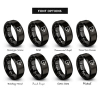 font options for inside engraving on black exit arrow rings