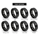 font options for inside engraving on black exit arrow rings