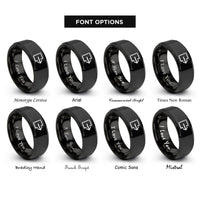 font options for inside engraving on black exit arrow rings
