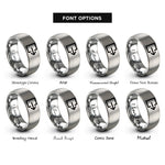 font options for inside engraving on gray exit arrow rings