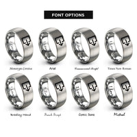 font options for inside engraving on gray exit arrow rings