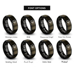 font options for inside engraving on gunmetal & black exit arrow rings
