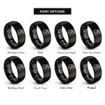 font options for inside engraving on black explosive rings