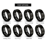 font options for inside engraving on black explosive rings