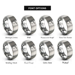 font options for inside engraving on grey explosive rings