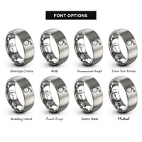 font options for inside engraving on grey explosive rings