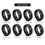 font options for inside engraving on black expression pedal rings