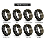 font options for inside engraving on gunmetal & black expression pedal rings