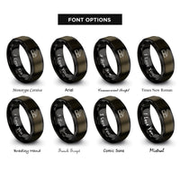 font options for inside engraving on gunmetal & black expression pedal rings