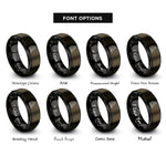 font options for inside engraving on gunmetal & black extension cord reel rings