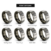 font options for inside engraving on gunmetal & grey extension ladder rings