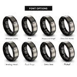font options for inside engraving on black & gray external hard drive rings