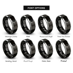 font options for inside engraving on black & gray external hard drive rings