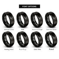 font options for inside engraving on black external hard drive rings
