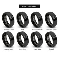 font options for inside engraving on black external hard drive rings