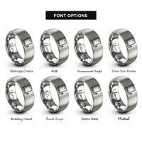 font options for inside engraving on grey external hard drive rings