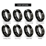font options for inside engraving on black & gray eye bolt rings