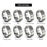 font options for inside engraving on silver eye bolt rings