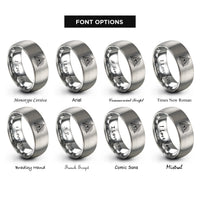 font options for inside engraving on grey eye of providence rings
