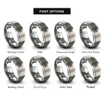 font options for inside engraving on grey eye of providence rings