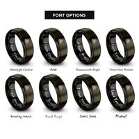 font options for inside engraving on gunmetal & black eye of providence rings