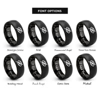 font options for inside engraving on black eye slash rings