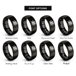 font options for inside engraving on black eye slash rings