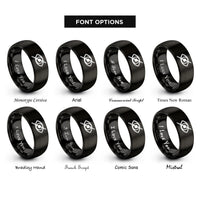 font options for inside engraving on black eye slash rings