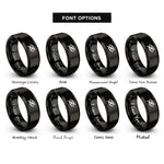 font options for inside engraving on black eye slash rings