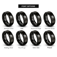 font options for inside engraving on black eye slash rings