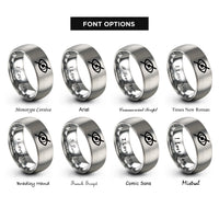 font options for inside engraving on gray eye slash rings
