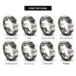 font options for inside engraving on silver eye slash rings