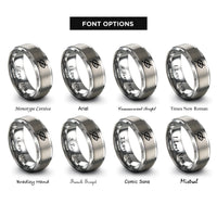 font options for inside engraving on silver eye slash rings