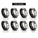 font options for inside engraving on black & silver eyebrow pencil rings