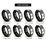 font options for inside engraving on black & grey eyebrow pencil rings