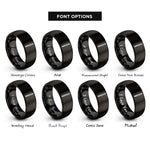 font options for inside engraving on black eyebrow pencil rings