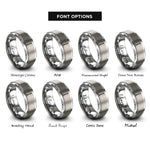 font options for inside engraving on silver eyebrow pencil rings