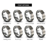 font options for inside engraving on silver eyebrow pencil rings