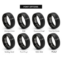 font options for inside engraving on black eyeliner pen rings