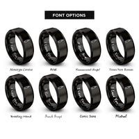 font options for inside engraving on black eyeliner pen rings