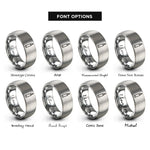 font options for inside engraving on silver eyeliner pen rings