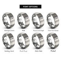 font options for inside engraving on silver eyeliner pen rings