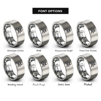 font options for inside engraving on silver eyepatch skull crossbones rings