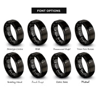 font options for inside engraving on black f clamp rings