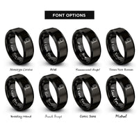 font options for inside engraving on black f clamp rings
